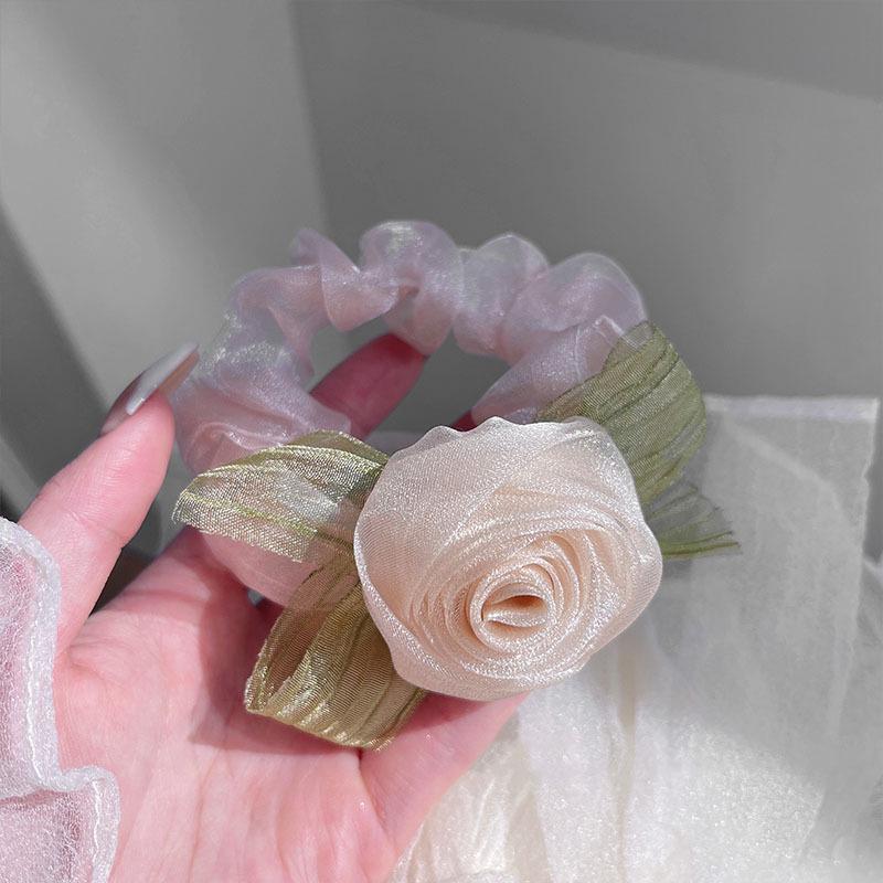 Bridesmaid Pink Rose Corsage Bracelet - Wedding Flower Accessory