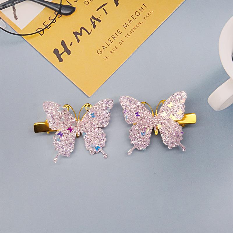 New Super Fairy Butterfly Hairpin Color Alloy Simulation Butterfly Hairpin Broken Hair Edge Measuring Clip Girl Bangs Clip