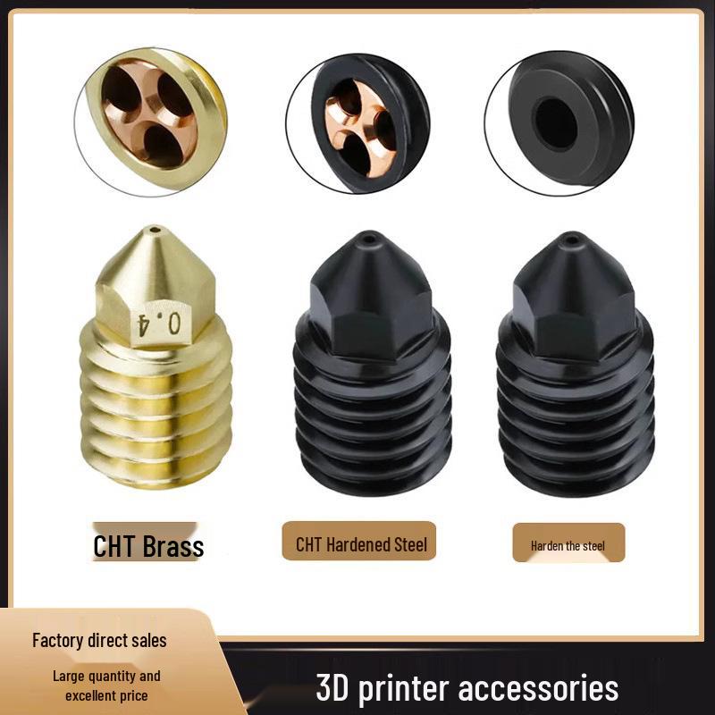 X1/P1P Yellow Steel Three-Hole High-Flow 1.75mm Hotend Nozzle Clone