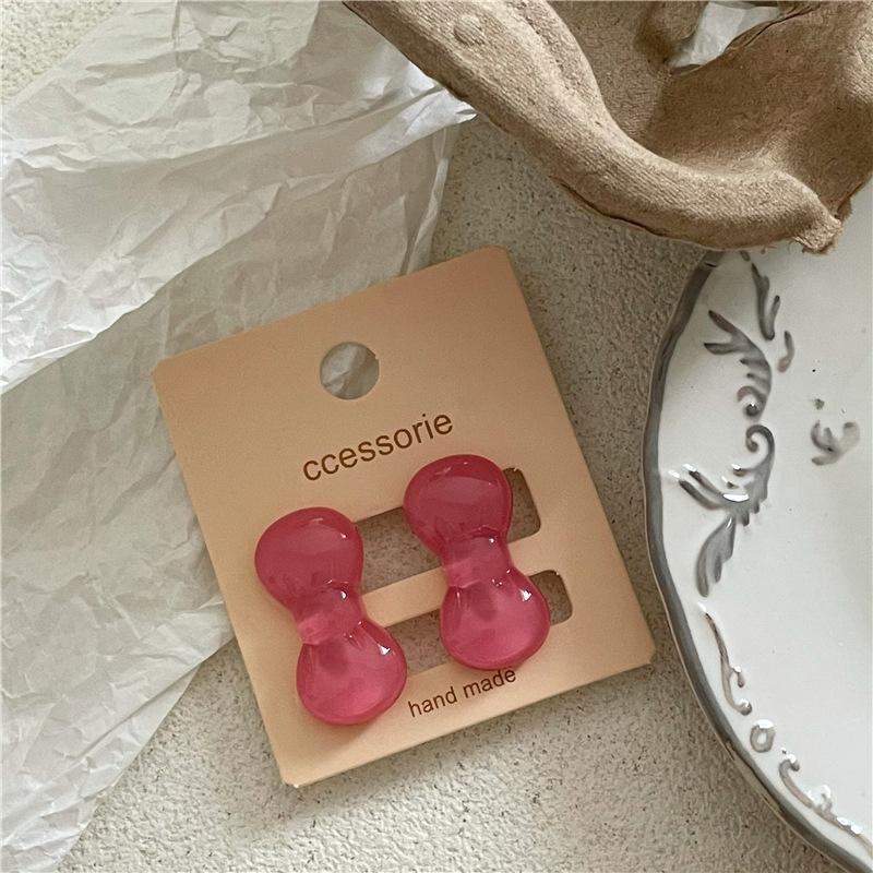 Mini and Cute Colorful Plastic Bow Hair Clips  Playful and Girlish Side Bangs Clips  Duckbill Clips
