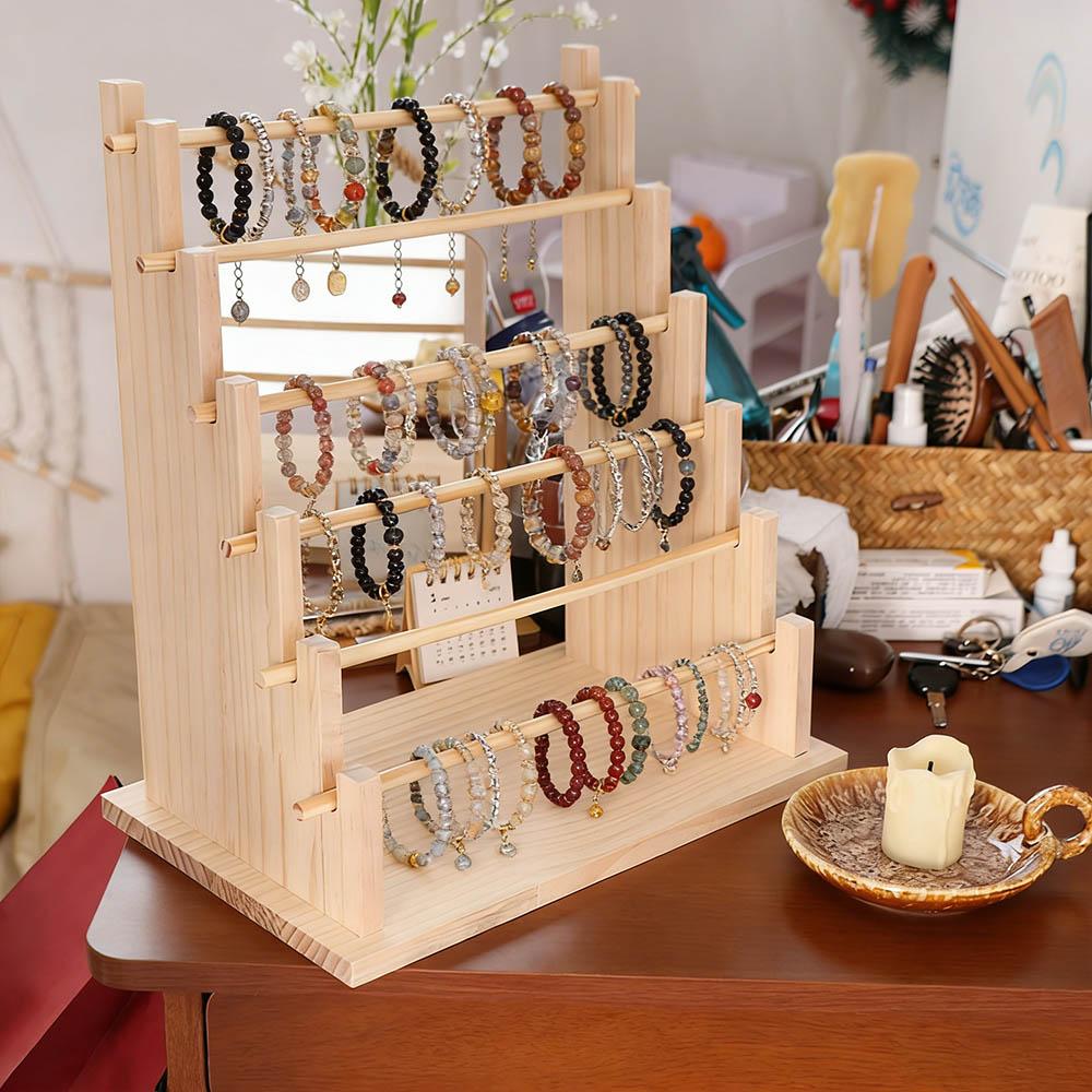 4/6 Tier Wooden Jewelry Display Stand Multi-functional Jewelry Display Rack  Bracelet