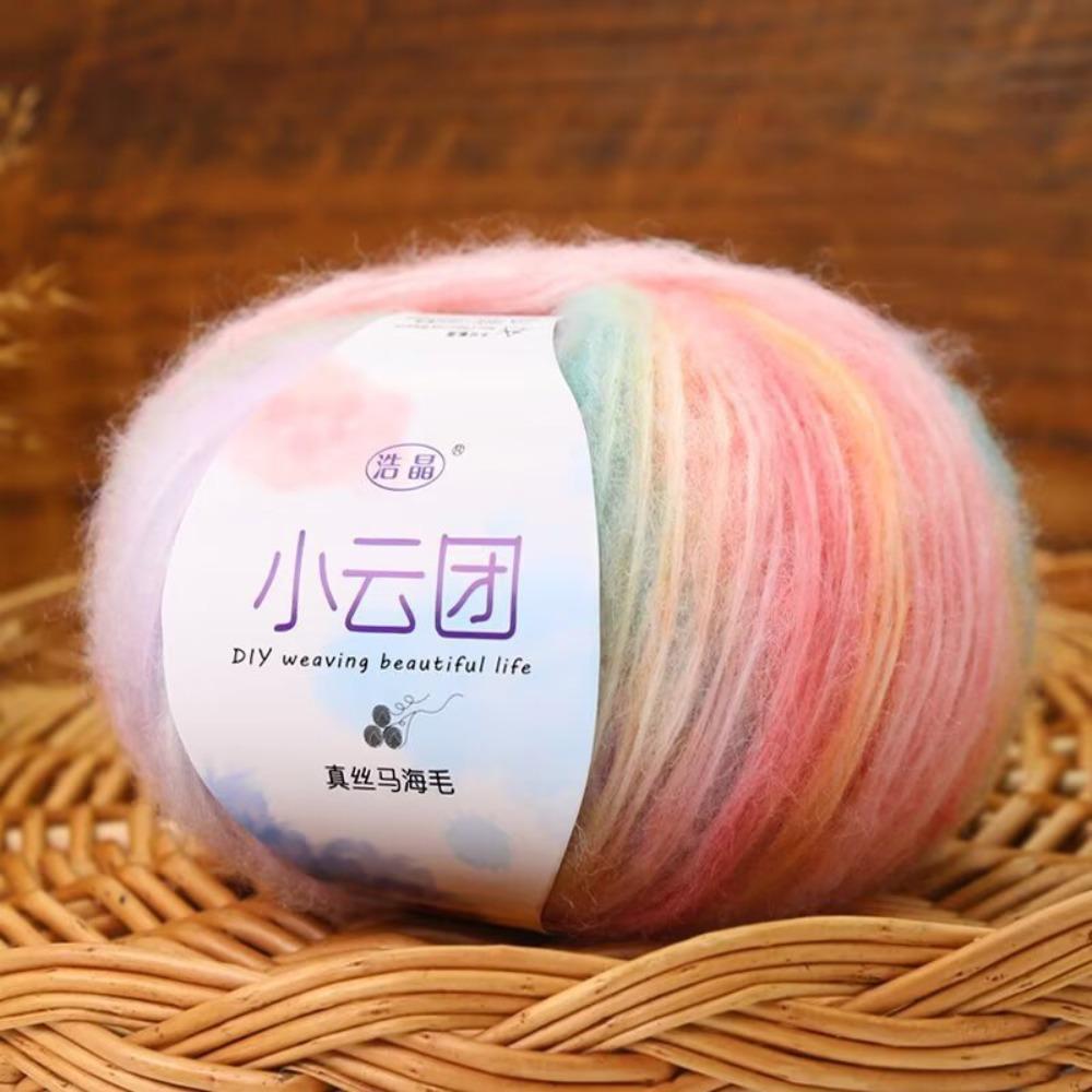 Gradient Crochet Yarn Mohair DIY Hand Knitting Durable Woven Thread  For Bag Blanket