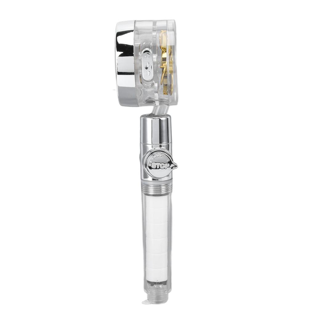 Propeller Shower Head Vortex Hydro Jet 360 Degrees  Rotating Handheld with Pause Switch Filter G1/2