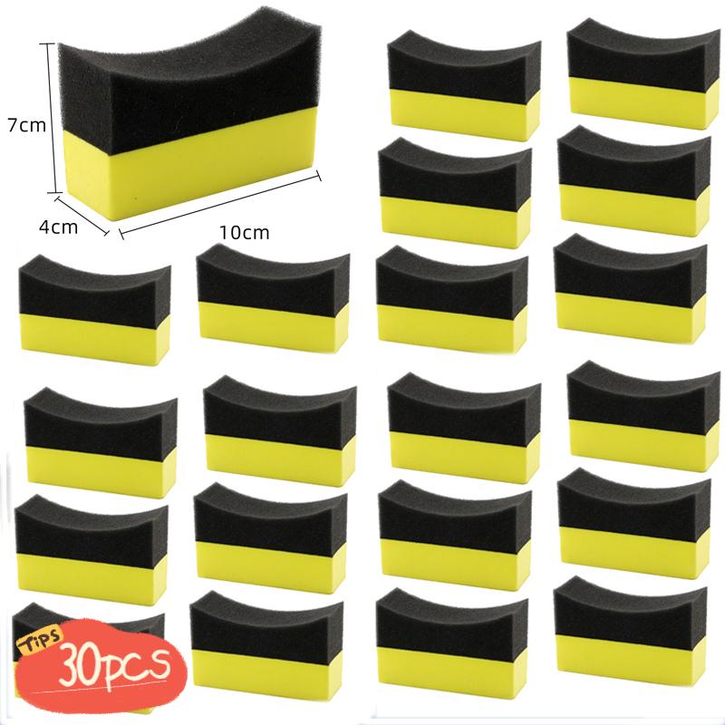 30/10Pcs Car Wheel Cleaning Sponge Tire Wash Wiper Applicator Sponge  Applicator Pads Tire Wash Cleaning Tool Car Cleaning Brush