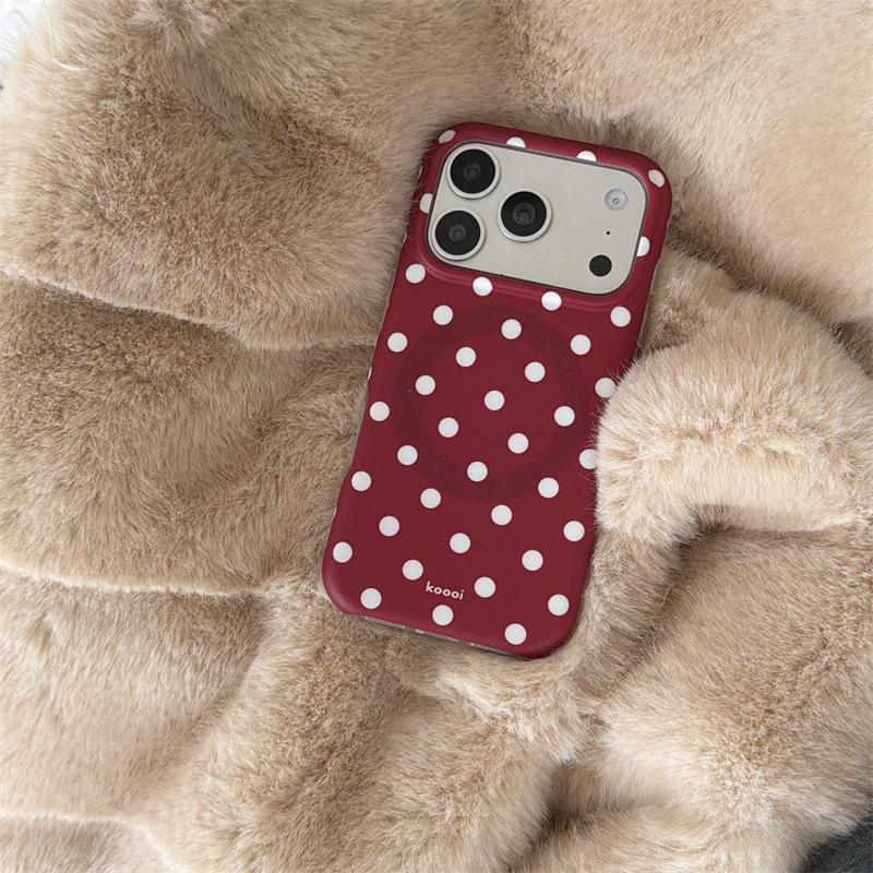

Red Polka Dot Magnetic Case for iPhone 17, 16 Pro Max / 15 / 14 iPhone 17