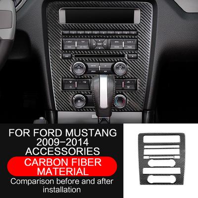 For Ford Mustang Accsesories 2009-2014 Carbon Fiber Interior Sticker Decal Center Control CD Decoration Panel Trim Cover