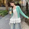 Spring Pure Desire Lace Hem Sleeveless Tank Dress: Sweet Versatile Layering Camisole for Women