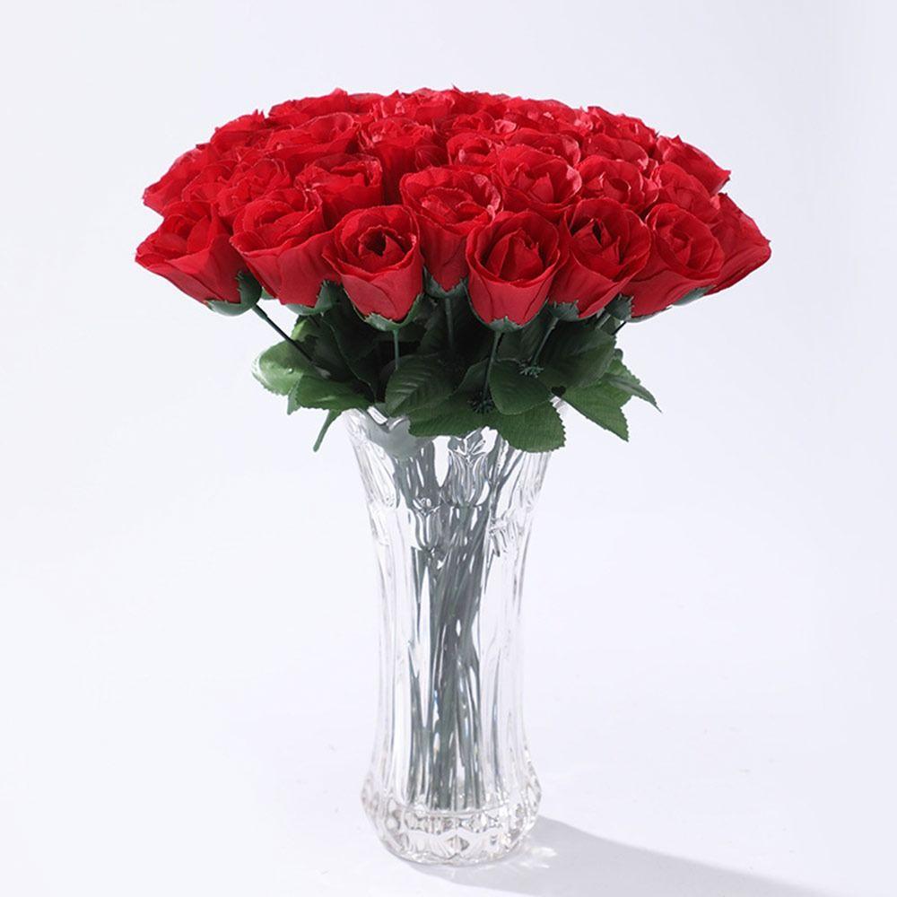 1pc Silk Rose Simulated Rose Bouquet Small Bundle Realistic Artificial Flowers DIY Floral Materials Soft Flower Bouquet