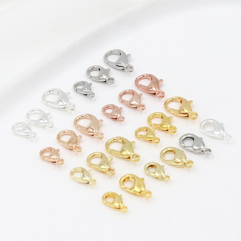 Color retention K gold-wrapped lobster buckle jewelry K gold bracelet necklace buckle end spring buckle DIY jewelry accessories B