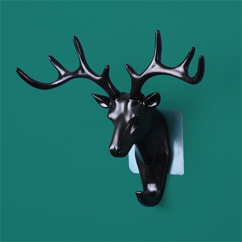 Elephant Deer Head Wall Hook Decorative Key Holder With Sturdy Plastic And Easy Adhesive For Home Decoration