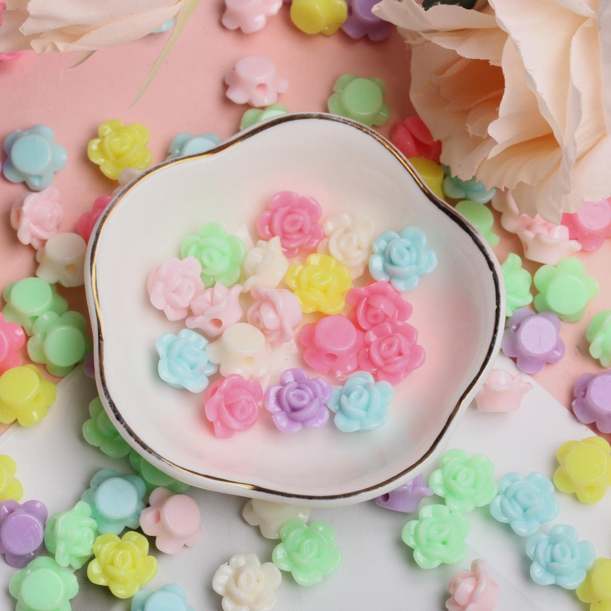 

DIY Мода Материал Ручной Работы DIY Бусины Роза Бусины Свободные Бусины Разноцветные Яркие Цвета 150 Шт. Бусины для Изготовленных Ювелирных Изделий Аксессуары