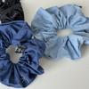 Vintage Denim Scrunchies Große Größe Elastisches Haarband Gummibänder Damen Haarschmuck Kopfbedeckung