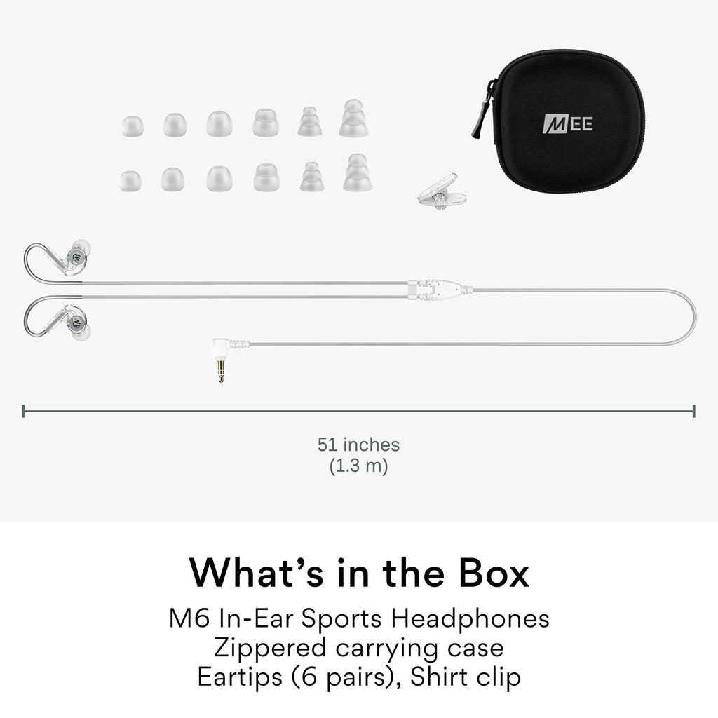 MEElectronics M6 Sportkopfhörer Klar Sport-Fi In-Ear Kopfhörer-M6-CL-MEE [Gebraucht]