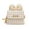 Sweet Adorable Bow Childrens Handbag Stylish Plaid Design Soft Pu Material For Everyday Use