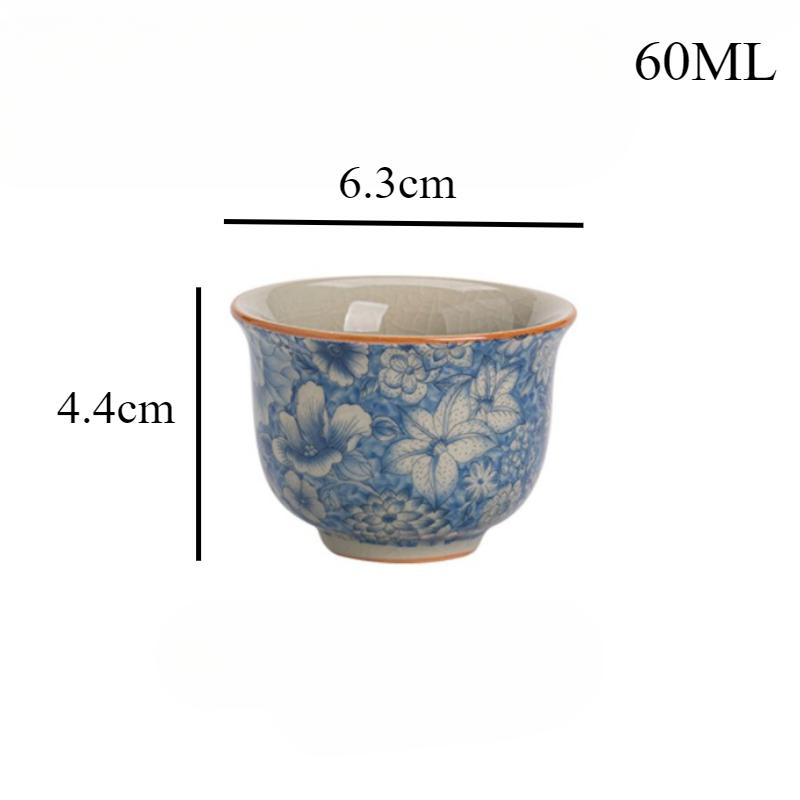 

Керамические цветочные чашки для чая, керамические чашки для домашнего использования, чашки для личного пользования, чайный сервиз в стиле кунг-фу 1pcs