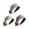 Black White Scattered Floral Hair Band Nonslip Wide Headpiece Stretchy Cloth Hair Accessories For Girls And Women