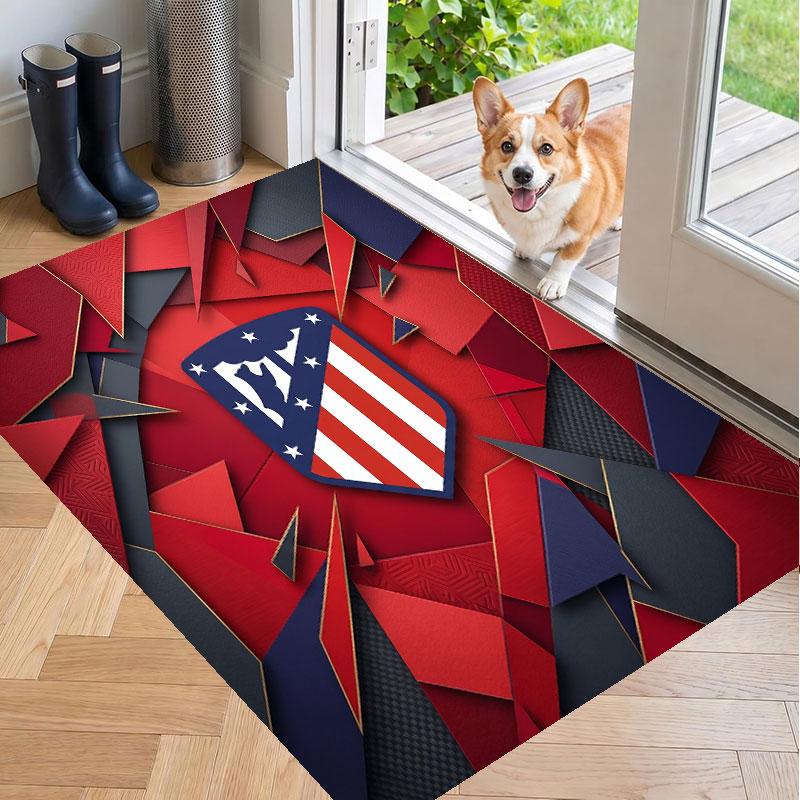 Soft Floor Carpet Atletico Madrid Pattern Area Rug Decorative Mat For Home Room Decoration