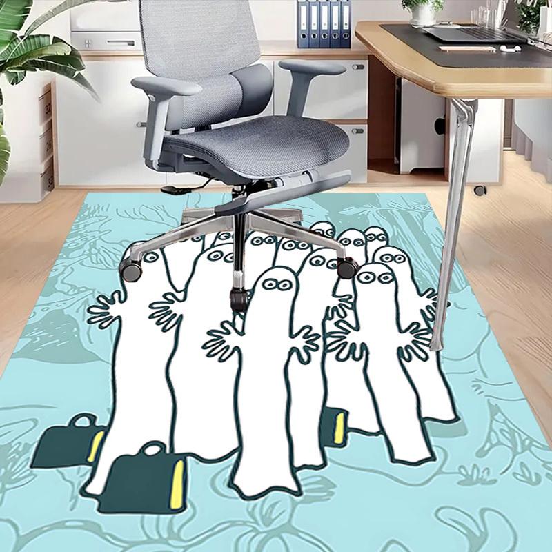 1PC ghosts Non-Slip Floor Carpet Compatible for Office&Living Room&Dining room - Flat-Weave Machine- Soft & Pattern-E252