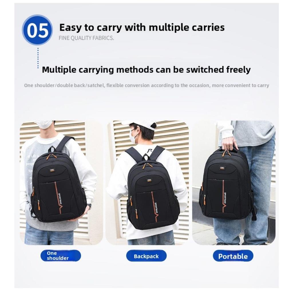 Unisex Casual Backpack - Durable Nylon Multi-Pocket Travel Bag , Ergonomic Shoulder Straps & Zipper Closure for Business Trips, Short-Distance Travel