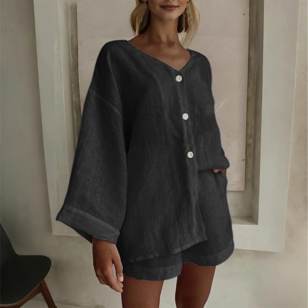 Women's Fashion Rest Shirt And Shorts Casual Suit