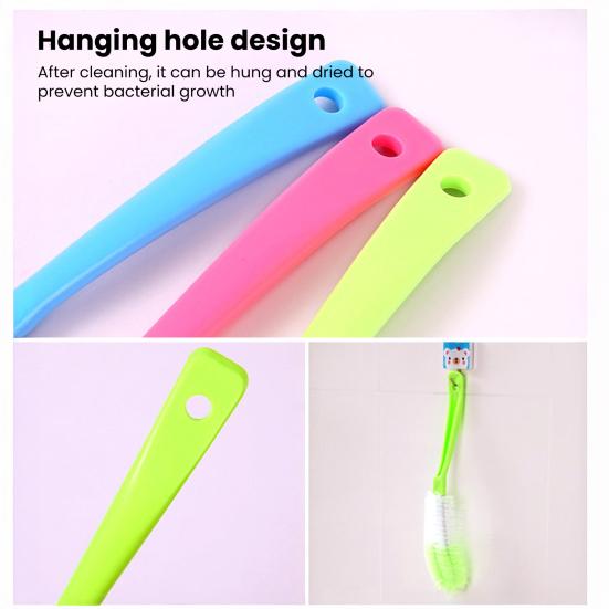 2/3/4Pcs Long Handle Brush Soft Bristles Long Handle Hanging Holes Design Cup Cleaning Scrubber Kitchen Cleaning Tool