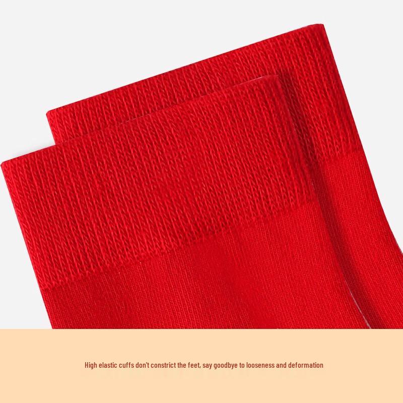 Septwolves Men's Festive Red Cotton Blend Mid-Calf Socks (5-Pack)