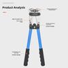 HX-50B Crimping Pliers Set for Large Copper/Aluminum Bare Terminals with Cable Cutter and Aluminum Handle.