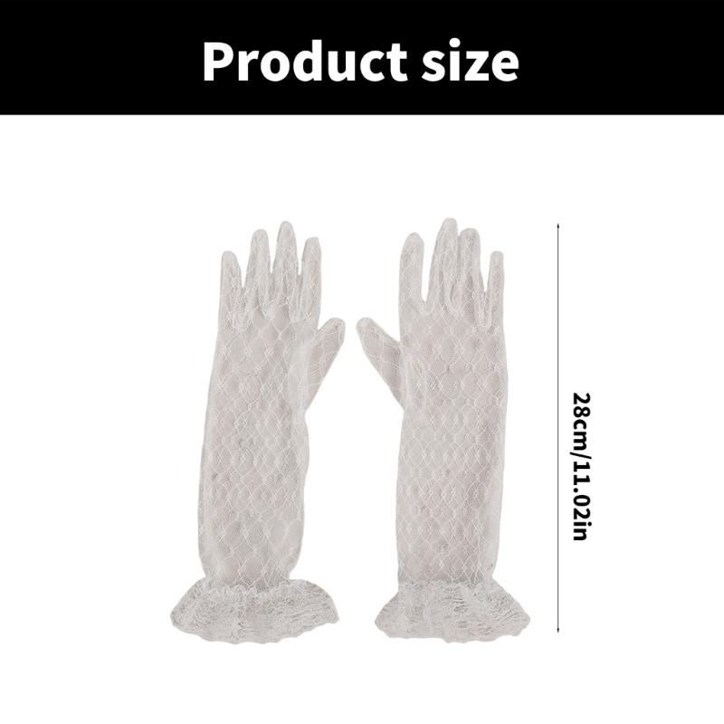 Flickor Vita Spetshandskar med/utan Strassdekoration för Bröllop Födelsedagar och Speciella Tillfällen Åldrar 3 till 12 År