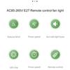 Fernbedienbarer Ventilator mit Licht 360° Oszillation Einstellbare Beleuchtung 4-Stunden-Timer für Innenbereich Wohnzimmer Küche