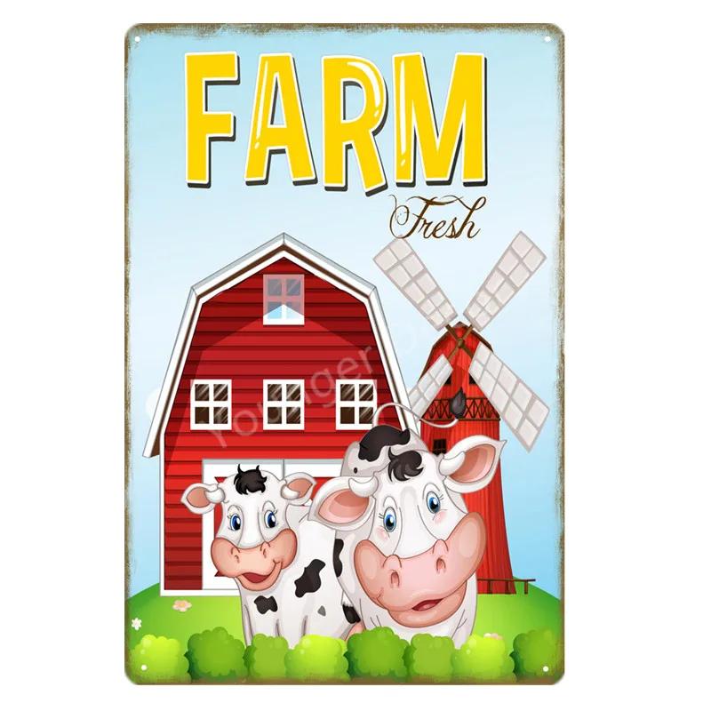 Family Butchers Tin Signs Beef Cuts Duck Eggs Wool Vintage Metal Plaque Farmhouse Farm Shop Wall Decor Cow Pig Poster YI-120