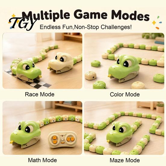 Remote Controlled Snake Toy 1/2 Sets Control Magnetic Toy, 2 Players Competitive Eating Itself Parent-Child Interactive for Toddlers Boys
