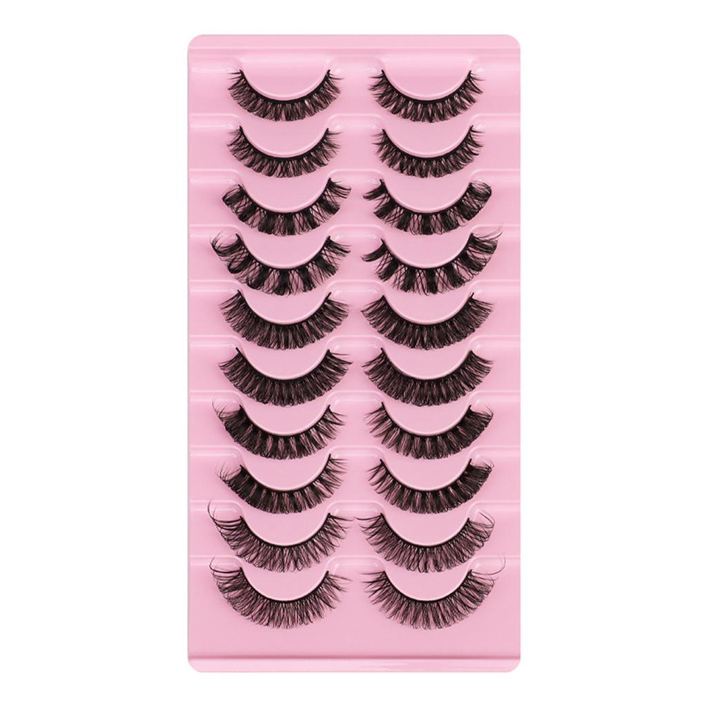 10 Pairs Reusable Self Adhesive Eyelashes No Glue   or Eyeliner Needed Natural Thick False Lashes