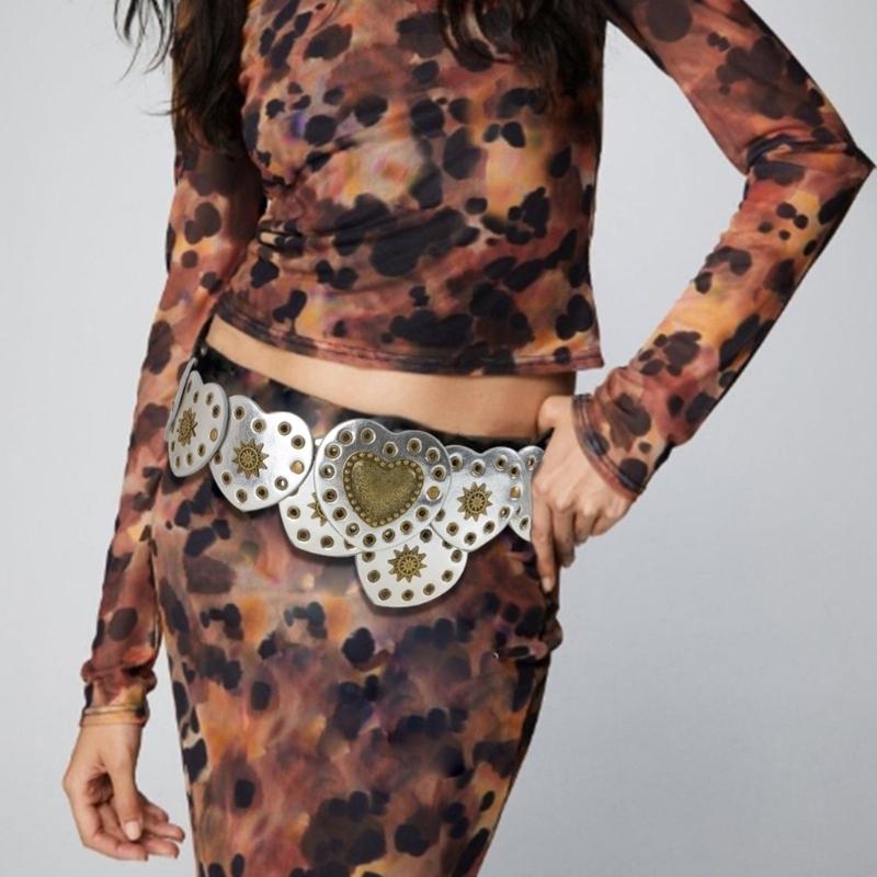 Girls PU Belt Motorcycle Adjustable Grommet Waist Belt Fashion Enthusiasts Belt Coat Dress Female Decorative Waistband