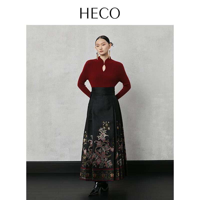 HECO 'Cage Lamp' New Chinese Style Hollow Knit Wool Blend Sweater
