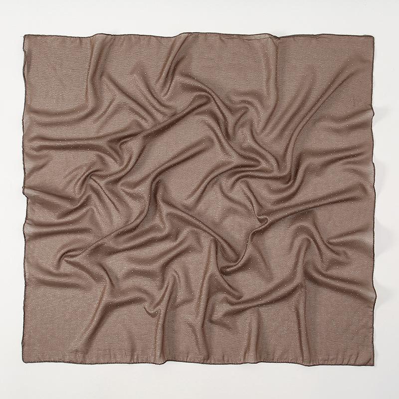 New Malaysia and Indonesia polyester material Gypsy star hot diamond headscarf solid color simple and versatile ethnic bag headscarf square scarf