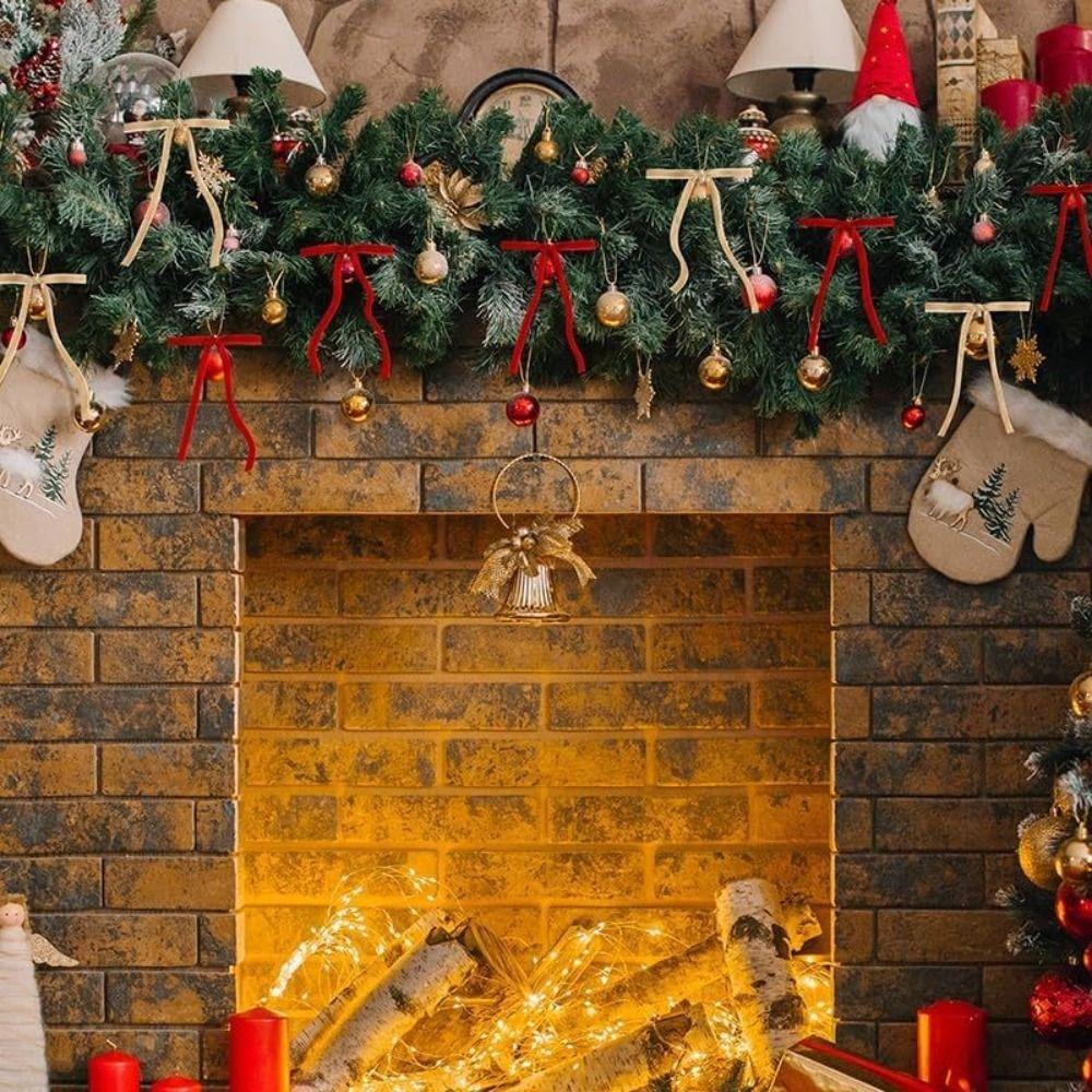12/24 pcs/set New Vintage Christmas Tree Bows Red DIY Wreath Bow Usage Elegance Christmas Tree Decoration Home Decor