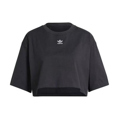 Logolu Nakışlı Originals Essentials Crop Top Kadın Üstler Siyah IT9887