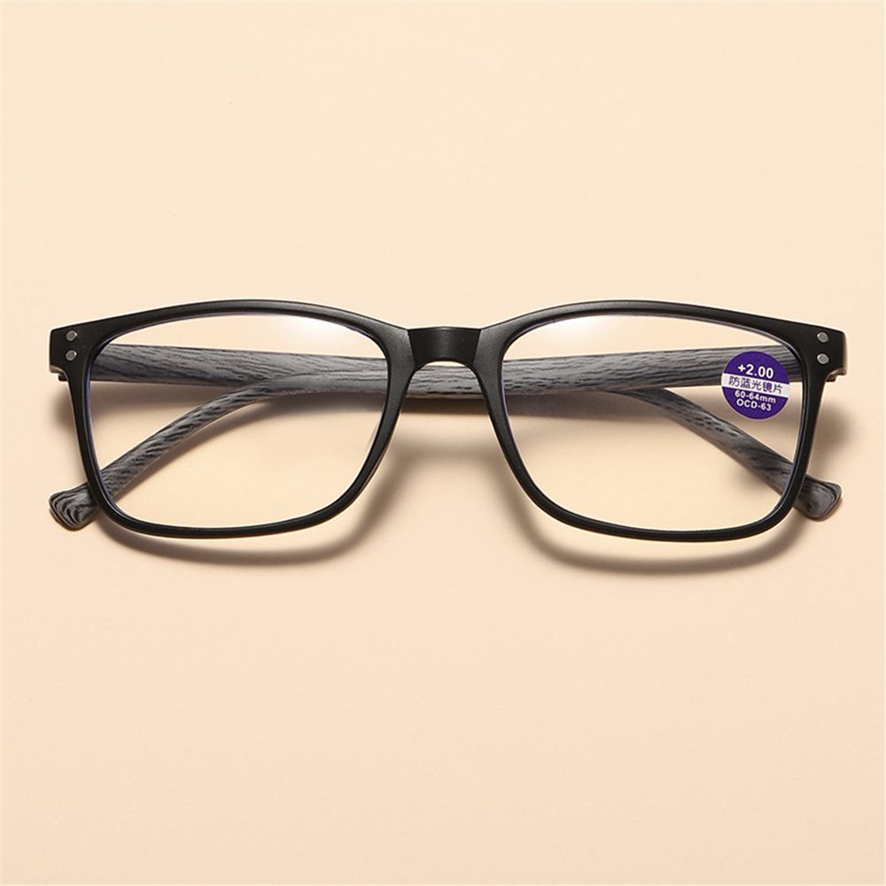Wood Grain Shape Anti-Uv Blue Ray Reading Glasses Unisex Pc Frame Presbyopic Eyeglasses Far Sight Eyewear Strength +1.00~+4.00