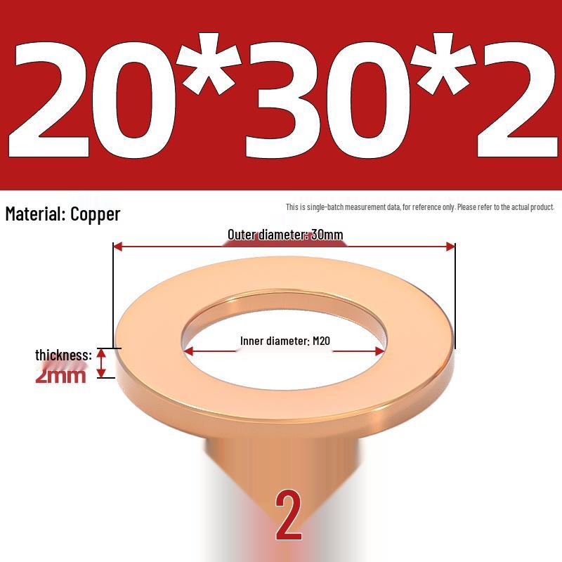 National Standard Red Copper Gasket Seal Ring and Flat Washer M3-M60mm for Marine Instruments