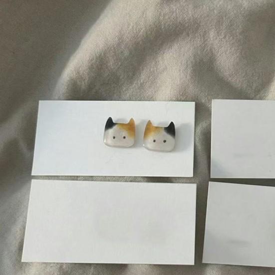 1 Paire Boucles d'Oreilles Clous Sans Bavures Légères Design Chaton Clous d'Oreilles Sans Allergène Invisibles Non Irritantes Boucles d'Oreilles Bijoux Cadeau