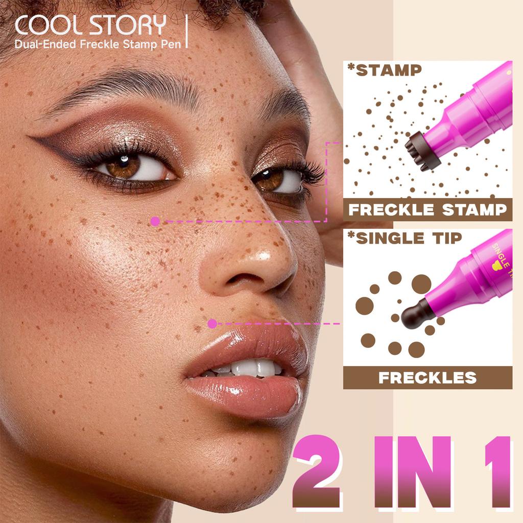 Freckle Pen,2-in-1 Artificial Freckles, Single Gourd Tip, Natural And Realistic Fake Freckles(2.8ml)