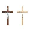 Träkors för väggkors Kristus Jesus Skulptur Religiös Staty Prydnad för Hemkontor Dekoration