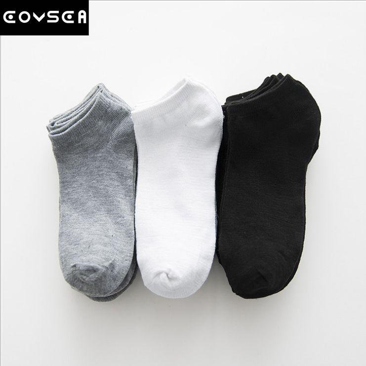 Comfortable Men's Summer Cotton Black Invisible Boat Socks Breathable Thin White Ins