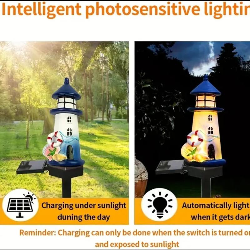 1Pc Solar Floor Lamp Ambient Decoration Luminous Lighthouse Led Yard Flower Halloween Lawn Lamp Garden Lamp