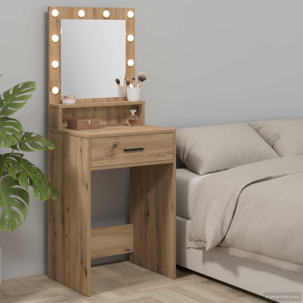 Makeup Table Artisan Oak 50 x 41 x 135 cm Engineered Wood