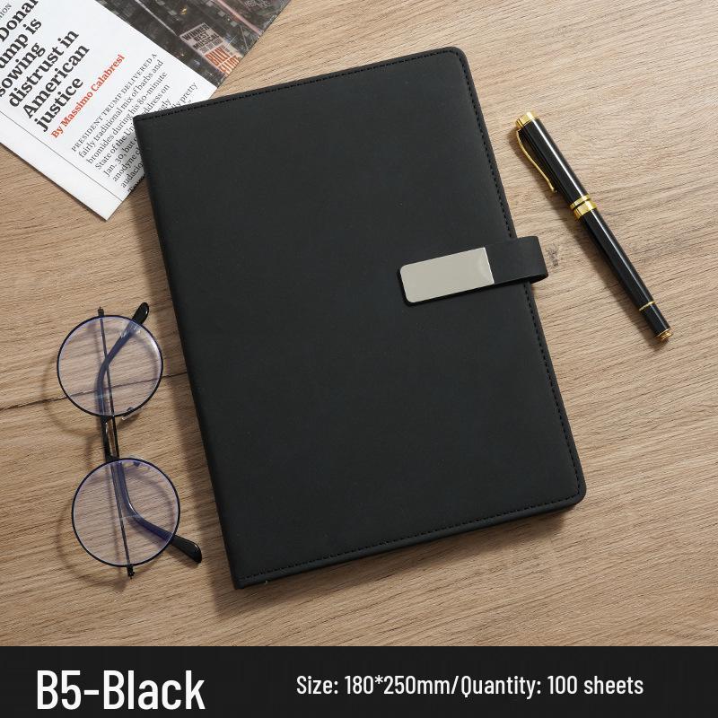 A5 Business Notebook Gift Set: Custom Leather-Feel Buckle Style Diary