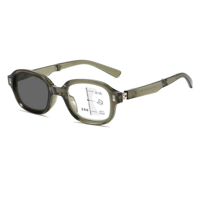 High Quality Lady Full Frame Presbyopia Glasses Outdoor Photochromic Progressive Multifocal Eyeglasses Men Blue Light Blocking Eyewear To+4.0