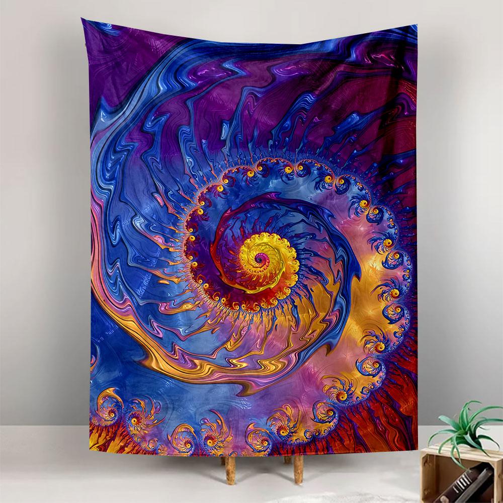 Fractal Spiral Tapestry Wall Hanging, Colorful Swirl Art, Wall Decor for Bedroom Living Room Dorm