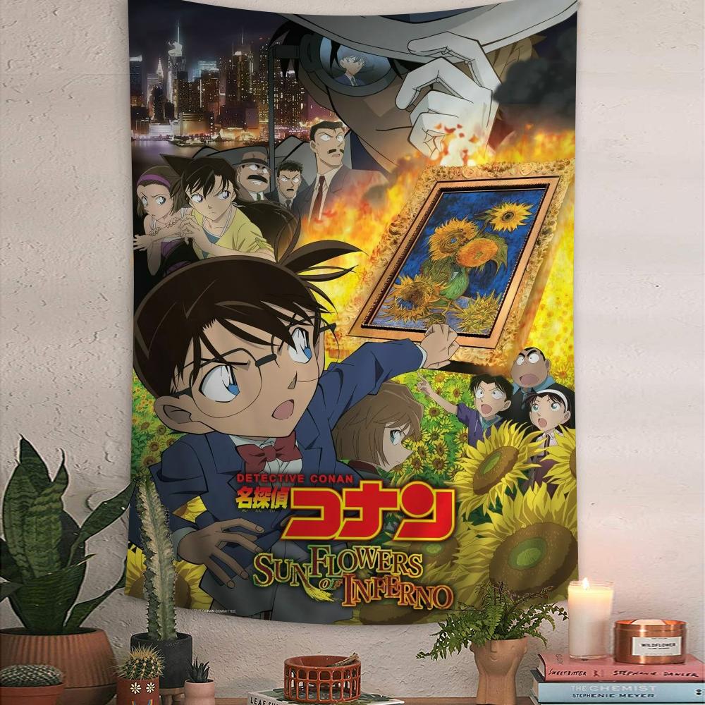 Detective Conan Japanese Printed Large Wall Tapestry Hanging Tarot Hippie Wall Rugs Dorm Art Home Decor