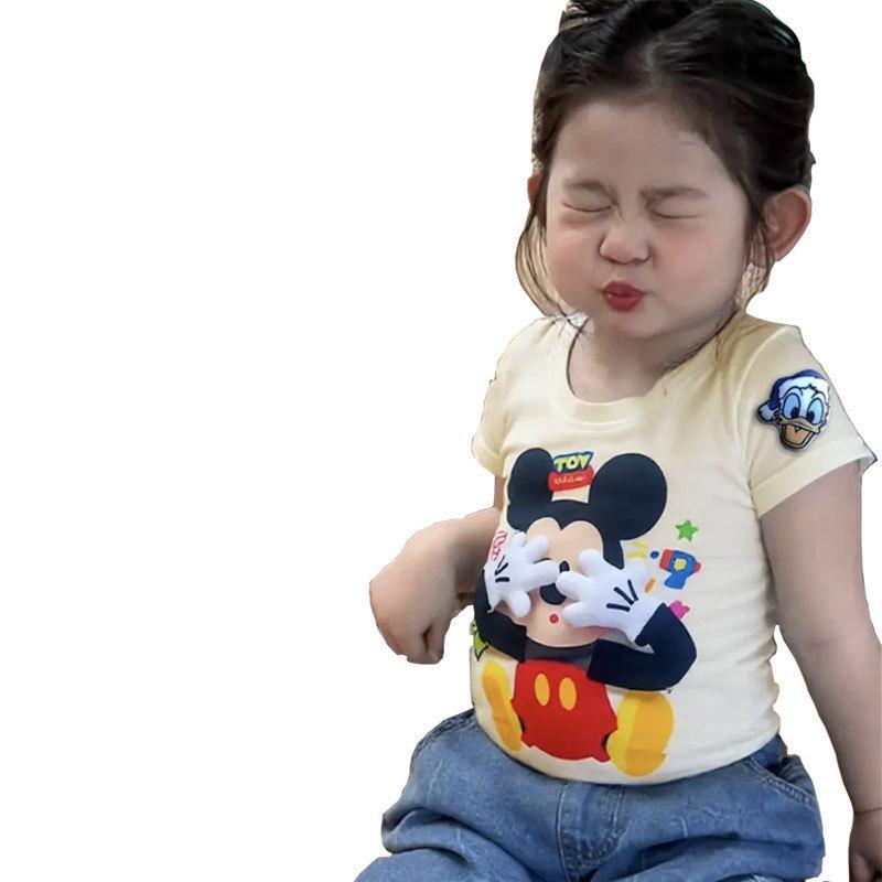 Kids' Pure Cotton 3D Cartoon Short Sleeve T-shirt - Cute and Stylish Summer Top